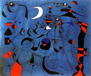 Figure at Night Guided by the Phosphorescent Tracks of Snails, 1940  by Joan Miro Oil Painting reproduction