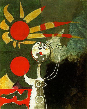Figure in Front of the Sea, 1938  by Joan Miro Oil Painting reproduction