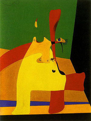 Flame in Space and Female Nude, 1932  by Joan Miro Oil Painting reproduction