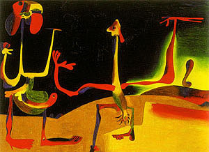 Man and  Woman in Front of a Pile of Excrement, 1936  by Joan Miro Oil Painting reproduction