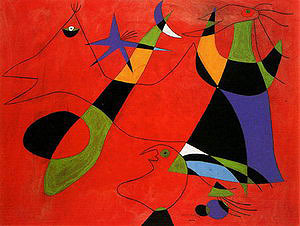 Personage on a Red Ground, 1938  by Joan Miro Oil Painting reproduction