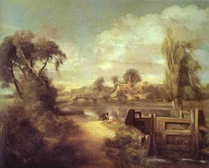 Landscape Boys Fishing. 1813 by John Constable Oil Painting reproduction