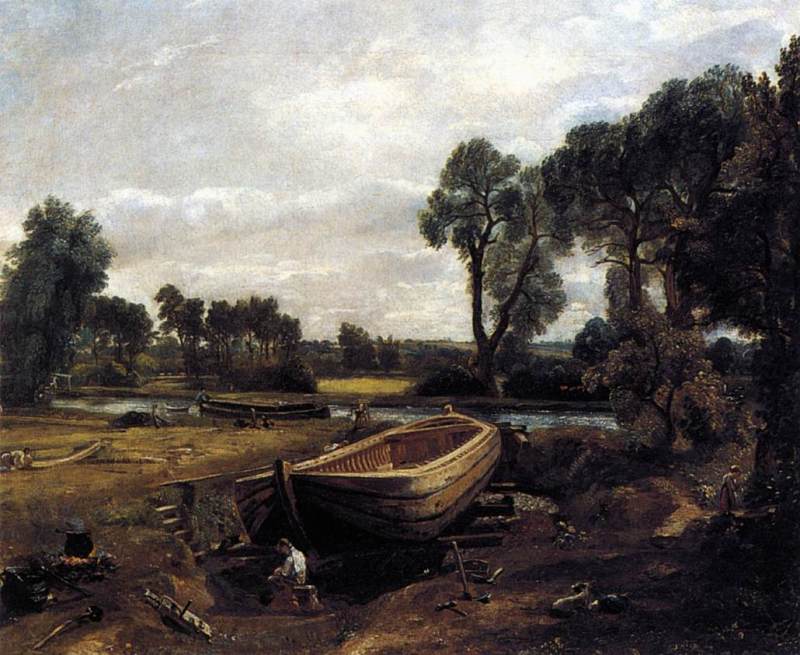 Boat-Building on the Stour  1814-15  by John Constable Oil Painting reproduction