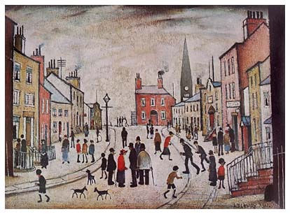 Lancashire Village 1935 by L S Lowry Oil Painting reproduction