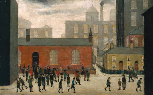 Coming out of School 1927  by L S Lowry Oil Painting reproduction