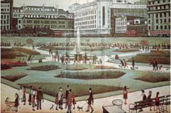 Piccadilly Gardens  by L S Lowry Oil Painting reproduction