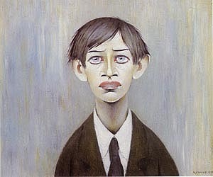 Portrait of a Young Man 1955 (Man with the red eyes)  by L S Lowry Oil Painting reproduction