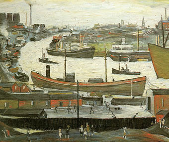 River Wear at Sunderland 1961  by L S Lowry Oil Painting reproduction