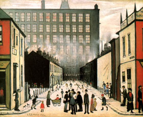 Street Scene 1935  by L S Lowry Oil Painting reproduction