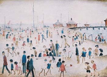 At the Seaside   by L S Lowry Oil Painting reproduction