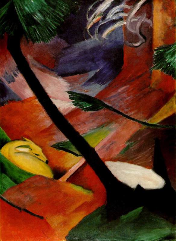 Deer in the Woods II  1912  by Marc,Franz Oil Painting reproduction