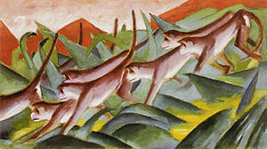Monkey Frieze (Affenfries), 1911  by Marc,Franz Oil Painting reproduction