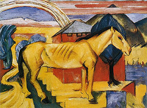 The Long Yellow Horse, 1913  by Marc,Franz Oil Painting reproduction