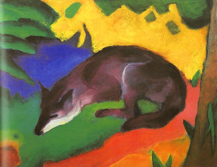 Blue-Black Fox (Blauschwarzer Fuchs), 1911 by Marc,Franz Oil Painting reproduction