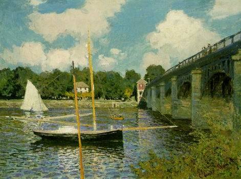 The Highway Bridge at Argenteuil.1874 by  Claude Monet Oil Painting reproduction