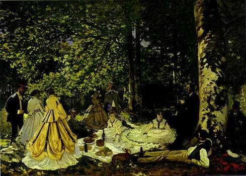  The Picnic (Le dejeuner sur l’herbe). 1865-1866 by  Claude Monet Oil Painting reproduction