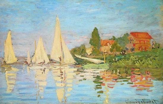 The Regatta at Argenteuil, 1872  by  Claude Monet Oil Painting reproduction