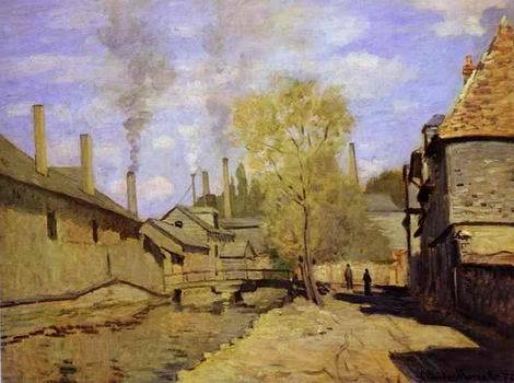The Robec Stream, at Rouen. 1872  by  Claude Monet Oil Painting reproduction