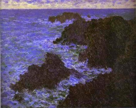 The Rocks near Pourville at Ebb Tide. 1882  by  Claude Monet Oil Painting reproduction