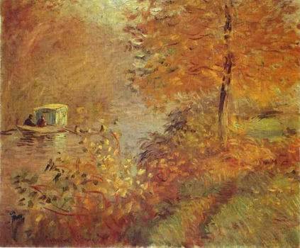 The Studio Boat. 1876  by  Claude Monet Oil Painting reproduction