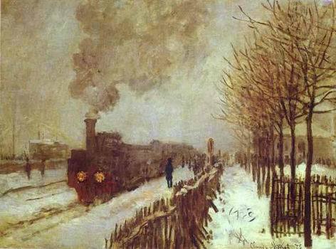 The Train in the Snow. 1875  by  Claude Monet Oil Painting reproduction