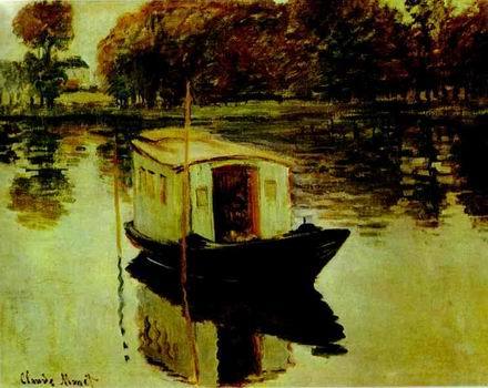 The Studio Boat. 1874  by  Claude Monet Oil Painting reproduction