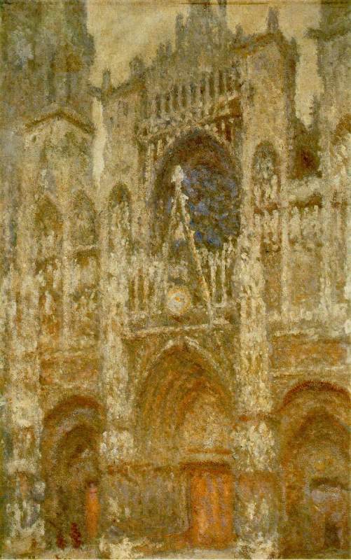 cathedrale de Rouen, le portail, temps gris (Rouen Cathedral, the West Portal, Dull Weather)    by  Claude Monet Oil Painting reproduction