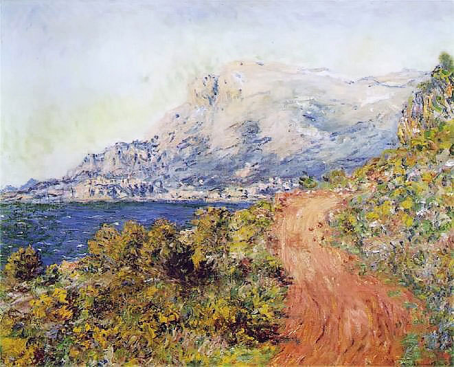 The Red Road near Menton  1884 by  Claude Monet Oil Painting reproduction