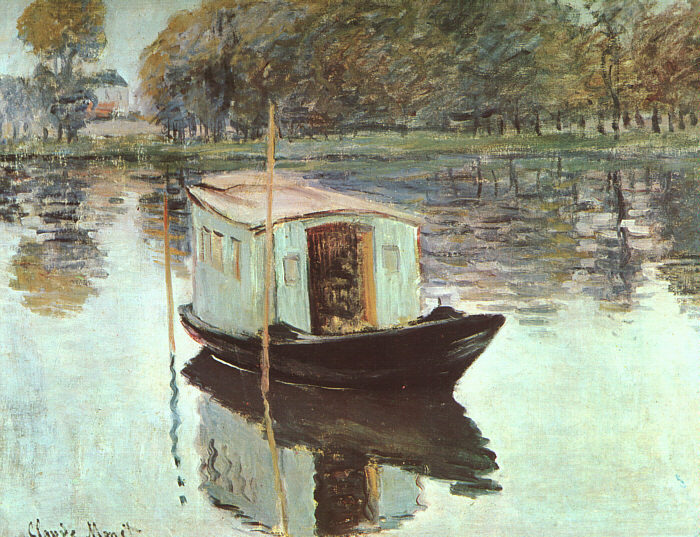The Studio-Boat, 1874  by  Claude Monet Oil Painting reproduction