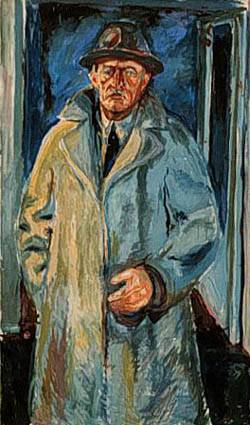 Self Portrait With Rain jacket  by Edvard Munch Oil Painting reproduction