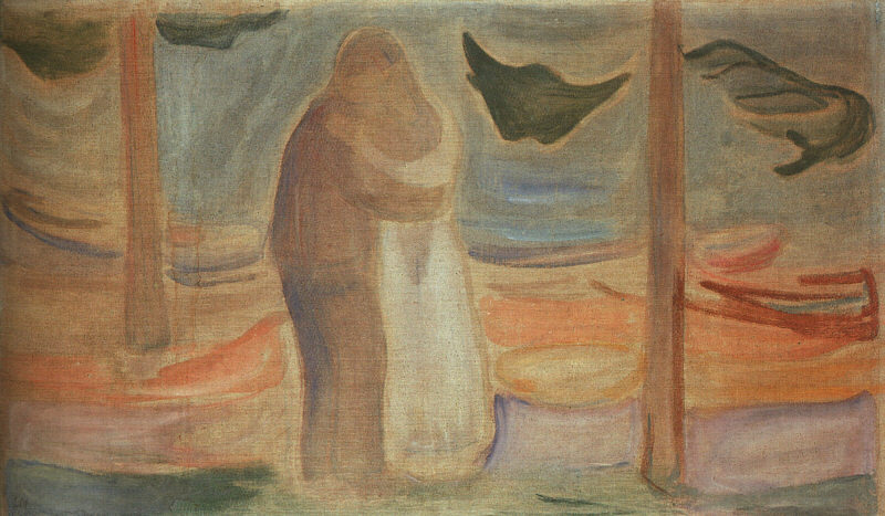 Couple on the Shore (from the Reinhardt Frieze), 1906-07  by Edvard Munch Oil Painting reproduction