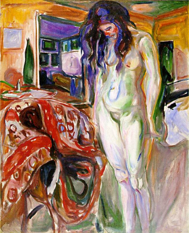Model by the Wicker Chair  1919-21  by Edvard Munch Oil Painting reproduction