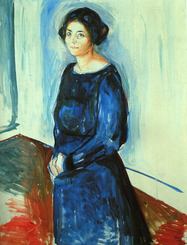 Woman in Blue (Frau Barth), 1921 by Edvard Munch Oil Painting reproduction