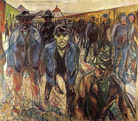 Workers returning home by Edvard Munch Oil Painting reproduction