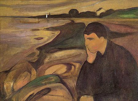 Melancholy 1891  by Edvard Munch Oil Painting reproduction