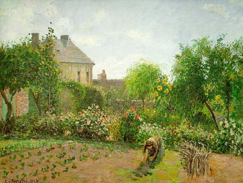 Sunset at St. Charles, Eragny, 1891 by Camille Pissarro Oil Painting reproduction