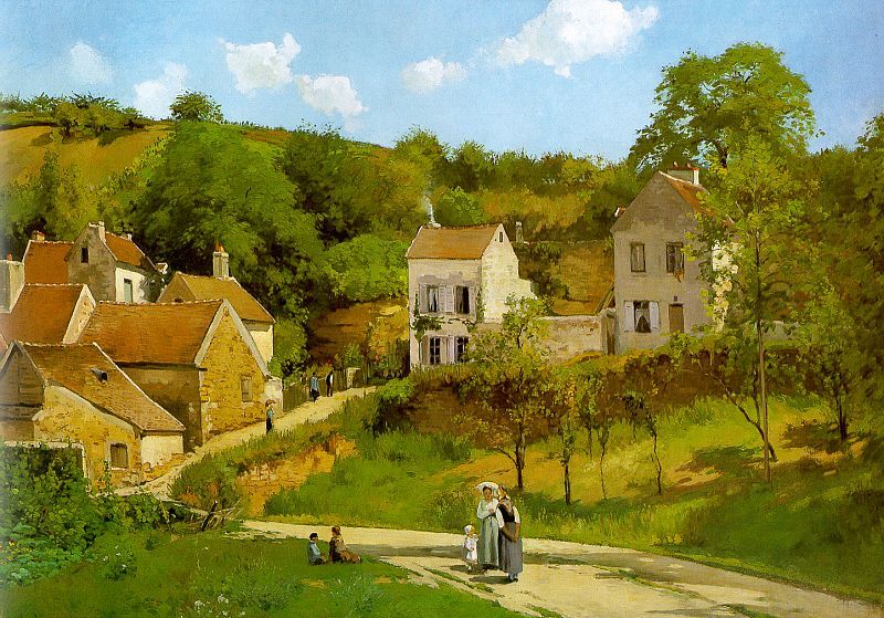 The Hermitage at Pontoise, 1867 by Camille Pissarro Oil Painting reproduction