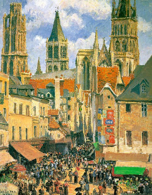 The Old Market at Rouen, 1898  by Camille Pissarro Oil Painting reproduction