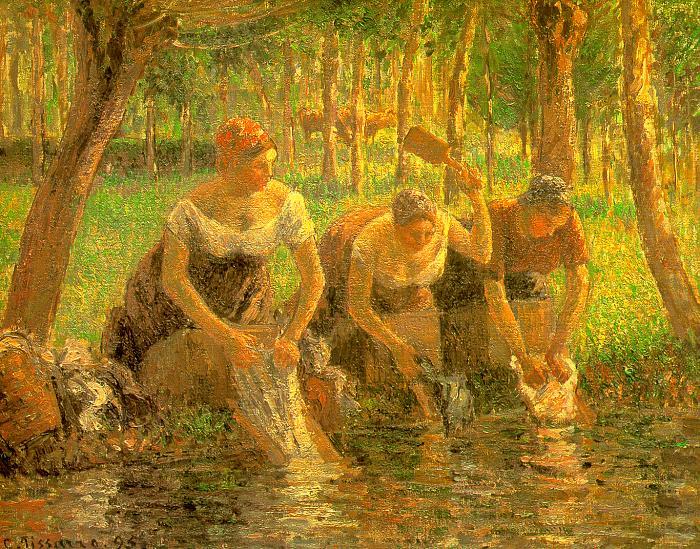 Washerwomen, Eragny sur Epte, 1895  by Camille Pissarro Oil Painting reproduction