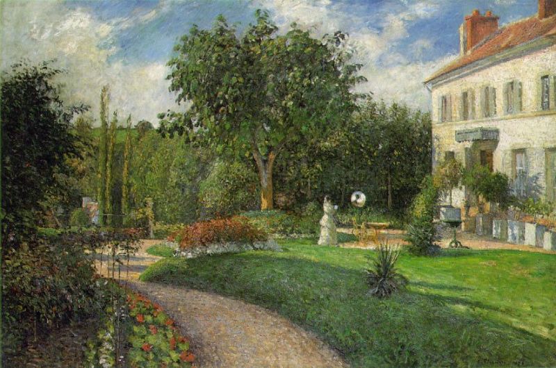 Garden of Les Mathurins at Pontoise  by Camille Pissarro Oil Painting reproduction
