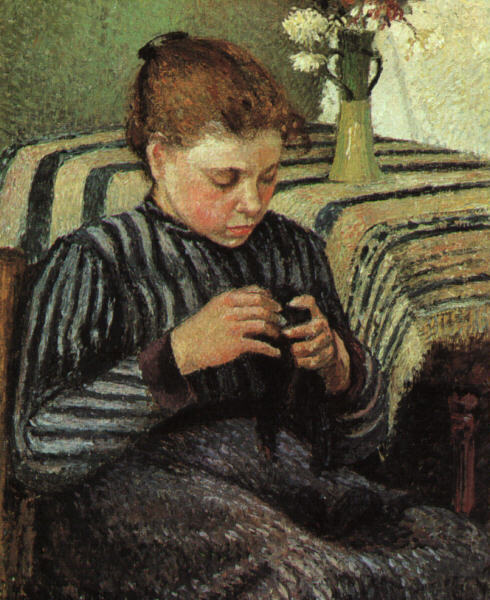 Girl Sewing, 1895  by Camille Pissarro Oil Painting reproduction