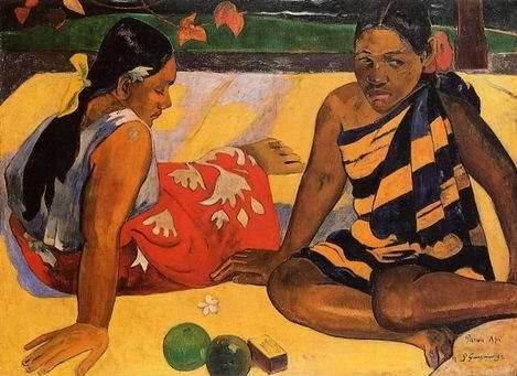 Parau Api Aka What News by Paul Gauguin Oil Painting reproduction