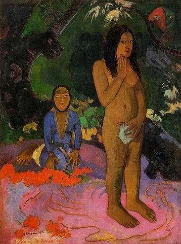 Parau Na Te Varua Ino Aka Words Of The Devil by Paul Gauguin Oil Painting reproduction