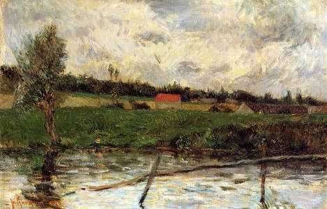 Riverside Aka Breton Landscape  by Paul Gauguin Oil Painting reproduction