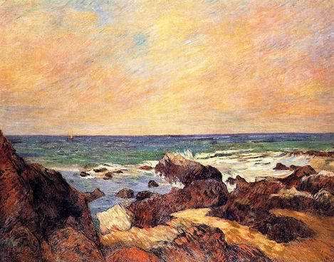 Rocks And Sea by Paul Gauguin Oil Painting reproduction