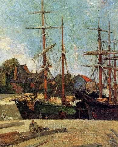 Schooner And Three Master  by Paul Gauguin Oil Painting reproduction