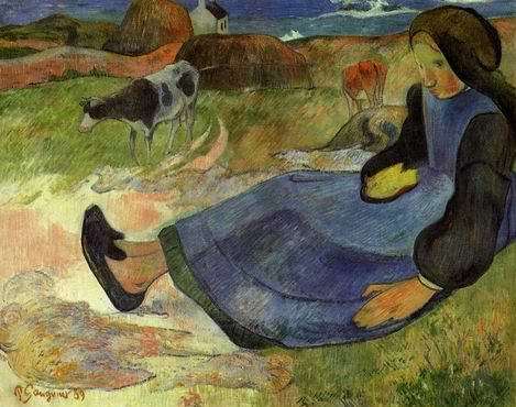 Seated Breton Girl  by Paul Gauguin Oil Painting reproduction