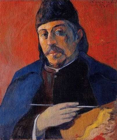 Self Portrait With Palette  by Paul Gauguin Oil Painting reproduction