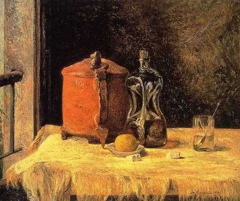 Still Life With Mig And Carafe  by Paul Gauguin Oil Painting reproduction