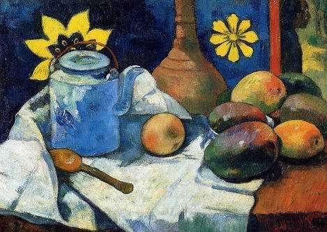  Still Life With Teapot And Fruit  by Paul Gauguin Oil Painting reproduction